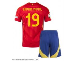 Španielsko Lamine Yamal #19 Domáci Detský futbalový dres ME 2024 Krátky Rukáv (+ trenírky)